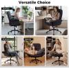 imageGiantex Criss Cross Chair with Armrests amp Wheels Cat Scratch Leather Makeup Vanity Chair with Rocking Backrest amp Removable Cushion Adjustable Swivel Computer Office Desk Chair for Bedroom Black