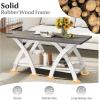 imageGiantex Farmhouse Coffee Table 2Tier Wood Center Table with Storage Shelf amp XShaped Support Legs 40 Inch Rectangular Living Room Table with Open Display Area for Small Space Grey OakampWhiteGrey Oak  White