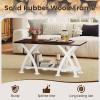 imageGiantex Farmhouse Coffee Table 2Tier Wood Center Table with Storage Shelf amp XShaped Support Legs 40 Inch Rectangular Living Room Table with Open Display Area for Small Space Grey OakampWhiteWalnut  White