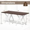 imageGiantex Farmhouse Coffee Table 2Tier Wood Center Table with Storage Shelf amp XShaped Support Legs 40 Inch Rectangular Living Room Table with Open Display Area for Small Space Grey OakampWhiteWalnut  White