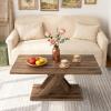 imageGiantex Farmhouse Coffee Table 375 Inch Wood Living Room Table with Stable Base amp Rubber Wood Connection Rectangular Center Table for Living Room Small Space Brown