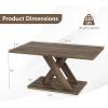 imageGiantex Farmhouse Coffee Table 375 Inch Wood Living Room Table with Stable Base amp Rubber Wood Connection Rectangular Center Table for Living Room Small Space Brown