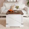 imageGiantex Farmhouse Lift Top Coffee Table 315 Square Wood Center Table with Large Hidden Storage Compartment amp Hinged Lift Top Accent Cocktail Tea Table Rustic Living Room Tables OakRustic Brown