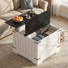 imageGiantex Farmhouse Lift Top Coffee Table 315 Square Wood Center Table with Large Hidden Storage Compartment amp Hinged Lift Top Accent Cocktail Tea Table Rustic Living Room Tables OakBlack