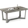 imageGiantex Farmhouse Wood Coffee Table Rectangle Center Table with CrossShaped Base amp Rubber Wood Frame Rustic Living Room Table for Reception Office Gray Oak