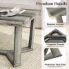 imageGiantex Farmhouse Wood Coffee Table Rectangle Center Table with CrossShaped Base amp Rubber Wood Frame Rustic Living Room Table for Reception Office Gray Oak