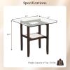 imageGiantex Glass End Table Set of 2 24 Square Side Tables with Storage Shelf amp Rubber Wood Frame Small Coffee Table for Living Room Mid Century Modern Nightstands for Bedroom1