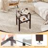 imageGiantex Glass End Table Set of 2 24 Square Side Tables with Storage Shelf amp Rubber Wood Frame Small Coffee Table for Living Room Mid Century Modern Nightstands for Bedroom1