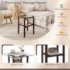 imageGiantex Glass End Table Set of 2 24 Square Side Tables with Storage Shelf amp Rubber Wood Frame Small Coffee Table for Living Room Mid Century Modern Nightstands for Bedroom1