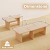 imageGiantex LShaped Coffee Table Set of 2 Modular Nesting Center Table with Grain Finish Mid Century Modern Living Room Tables for Small Spaces Apartment WalnutOak