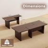 imageGiantex LShaped Coffee Table Set of 2 Modular Nesting Center Table with Grain Finish Mid Century Modern Living Room Tables for Small Spaces Apartment WalnutWalnut