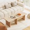 imageGiantex LShaped Coffee Table Set of 2 Modular Nesting Center Table with Grain Finish Mid Century Modern Living Room Tables for Small Spaces Apartment WalnutOak