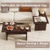 imageGiantex LShaped Coffee Table Set of 2 Modular Nesting Center Table with Grain Finish Mid Century Modern Living Room Tables for Small Spaces Apartment WalnutWalnut