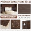 imageGiantex LShaped Coffee Table Set of 2 Modular Nesting Center Table with Grain Finish Mid Century Modern Living Room Tables for Small Spaces Apartment WalnutWalnut