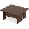 imageGiantex LShaped Coffee Table Set of 2 Modular Nesting Center Table with Grain Finish Mid Century Modern Living Room Tables for Small Spaces Apartment WalnutWalnut