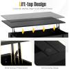 imageGiantex Lift Top Coffee Table Modern Cocktail Table wHidden Compartment amp Open Storage Shelf Flip Top Center Table Wooden Pull up Coffee Table for Living Room Reception Room Office Black