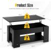 imageGiantex Lift Top Coffee Table Modern Cocktail Table wHidden Compartment amp Open Storage Shelf Flip Top Center Table Wooden Pull up Coffee Table for Living Room Reception Room Office Black