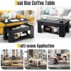 imageGiantex Lift Top Coffee Table Modern Cocktail Table wHidden Compartment amp Open Storage Shelf Flip Top Center Table Wooden Pull up Coffee Table for Living Room Reception Room Office Black
