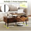 imageGiantex Lift Top Coffee Table Wood Center Table with Storage Lift Tabletop 2 Hidden Compartments amp Tapered Metal Legs Coffee Tables for Living Room Rustic Brown