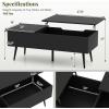 imageGiantex Lift Top Coffee Table Wood Center Table with Storage Lift Tabletop 2 Hidden Compartments amp Tapered Metal Legs Coffee Tables for Living Room Black