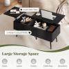 imageGiantex Lift Top Coffee Table Wood Center Table with Storage Lift Tabletop 2 Hidden Compartments amp Tapered Metal Legs Coffee Tables for Living Room Black
