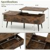 imageGiantex Lift Top Coffee Table Wood Center Table with Storage Lift Tabletop 2 Hidden Compartments amp Tapered Metal Legs Coffee Tables for Living Room Rustic Brown
