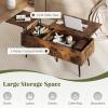 imageGiantex Lift Top Coffee Table Wood Center Table with Storage Lift Tabletop 2 Hidden Compartments amp Tapered Metal Legs Coffee Tables for Living Room Rustic Brown