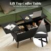 imageGiantex Lift Top Coffee Table Wood Center Table with Storage Lift Tabletop 2 Hidden Compartments amp Tapered Metal Legs Coffee Tables for Living Room Black