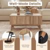 imageGiantex Lift Top Coffee Table with Storage 435 Mid Century Modern Center Table with Solid Wood Leg amp Hidden Compartment Minimalist Fluted Living Room Table for Home Office Oak355 X 20 X 165