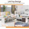 imageGiantex LiftTop Coffee Table Modern Center Table wLift Tabletop Open amp Hideaway Compartments Door Cabinet Noiseless Gas Spring Living Room Wood Rectangular Table for Home Office
