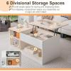 imageGiantex LiftTop Coffee Table Modern Center Table wLift Tabletop Open amp Hideaway Compartments Door Cabinet Noiseless Gas Spring Living Room Wood Rectangular Table for Home Office