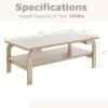 imageGiantex Mid Century Modern Coffee Table 47 2Tier Center Table with Storage Shelf Rectangular Vintage Cocktail Table wCurved Legs amp Large Tabletop Wood Living Room Tables for Apartment WalnutNatural