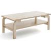 imageGiantex Mid Century Modern Coffee Table 47 2Tier Center Table with Storage Shelf Rectangular Vintage Cocktail Table wCurved Legs amp Large Tabletop Wood Living Room Tables for Apartment WalnutNatural