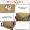 imageGiantex Modern Coffee Table with Storage 2Tier Rustic Wood Center Table with Shelf Compartment Metal Frame Rectangular Geometric Living Room Table for Apartment OakOak