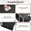 imageGiantex Modern Coffee Table with Storage 2Tier Rustic Wood Center Table with Shelf Compartment Metal Frame Rectangular Geometric Living Room Table for Apartment OakEspresso