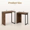 imageGiantex Nesting Coffee Table Set of 2 Rectangular Stackable Side Tables with Sturdy Metal Frames Modern Nesting End Tables for Living Room Bedroom Rustic Brown