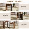 imageGiantex Nesting Coffee Table Set of 2 Rectangular Stackable Side Tables with Sturdy Metal Frames Modern Nesting End Tables for Living Room Bedroom Rustic Brown
