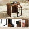 imageGiantex Nesting Coffee Table Set of 2 Rectangular Stackable Side Tables with Sturdy Metal Frames Modern Nesting End Tables for Living Room Bedroom Rustic Brown