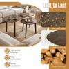 imageGiantex Nesting Tables Set of 2 Mid Century Modern Coffee Tables with Solid Wood Support Legs Wood Side End Tables in Kidney amp Round Shape for Living Room Easy Assembly Walnut