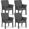 imageGiantex Office Waiting Room Chairs Set of 4 Fabric Executive Guest Chair Upholstered Reception Chair with Padded Arms Backrest Wood Legs Guest Chairs for Meeting Room Dining RoomGrey
