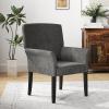 imageGiantex Office Waiting Room Chairs Set of 4 Fabric Executive Guest Chair Upholstered Reception Chair with Padded Arms Backrest Wood Legs Guest Chairs for Meeting Room Dining RoomGrey