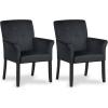 imageGiantex Office Waiting Room Chairs Set of 4 Fabric Executive Guest Chair Upholstered Reception Chair with Padded Arms Backrest Wood Legs Guest Chairs for Meeting Room Dining RoomDark Grey