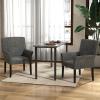 imageGiantex Office Waiting Room Chairs Set of 4 Fabric Executive Guest Chair Upholstered Reception Chair with Padded Arms Backrest Wood Legs Guest Chairs for Meeting Room Dining RoomGrey
