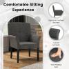 imageGiantex Office Waiting Room Chairs Set of 4 Fabric Executive Guest Chair Upholstered Reception Chair with Padded Arms Backrest Wood Legs Guest Chairs for Meeting Room Dining RoomGrey