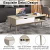 imageGiantex Rectangular Coffee Table MidCentury TV Stand w 1 Drawer and Open Storage Shelf for Living Room Reception Room Accent Sofa Cocktail Table 43 L x 215 W x 175 H Rustic BrownOak