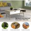 imageGiantex Rectangular Coffee Table MidCentury TV Stand w 1 Drawer and Open Storage Shelf for Living Room Reception Room Accent Sofa Cocktail Table 43 L x 215 W x 175 H Rustic BrownOak