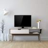 imageGiantex Rectangular Coffee Table MidCentury TV Stand w 1 Drawer and Open Storage Shelf for Living Room Reception Room Accent Sofa Cocktail Table 43 L x 215 W x 175 H Rustic BrownOak