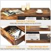 imageGiantex Rectangular Coffee Table MidCentury TV Stand w 1 Drawer and Open Storage Shelf for Living Room Reception Room Accent Sofa Cocktail Table 43 L x 215 W x 175 H Rustic BrownRustic Brown
