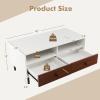 imageGiantex Rectangular Wood Coffee Table 2Tier Modern Center Table with 2 Drawers 2 Storage Shelves Easy Assembly 40Length TV Stand for Living Room