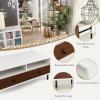 imageGiantex Rectangular Wood Coffee Table 2Tier Modern Center Table with 2 Drawers 2 Storage Shelves Easy Assembly 40Length TV Stand for Living Room